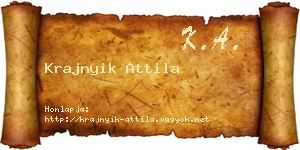 Krajnyik Attila névjegykártya